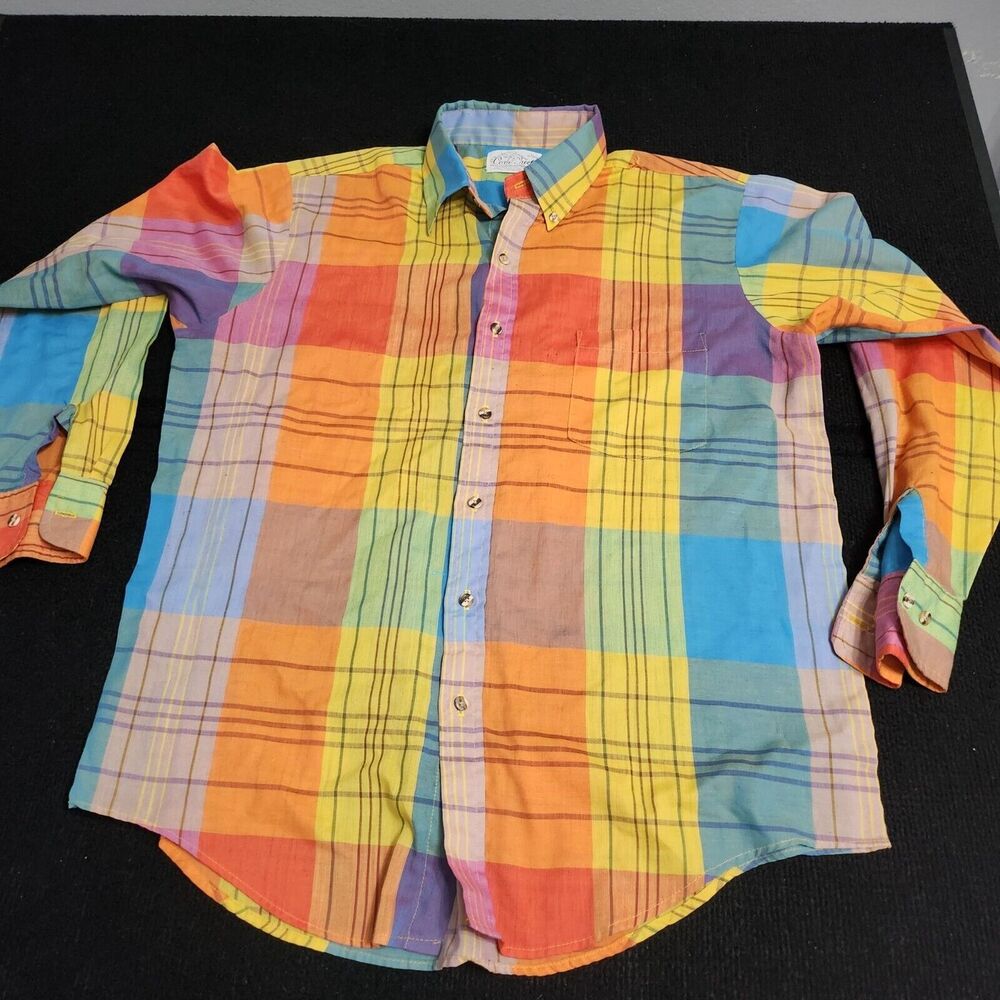 Cove Creek Men's Plaid Button-Down Shirt Size L 16-16.5 100% Cotton